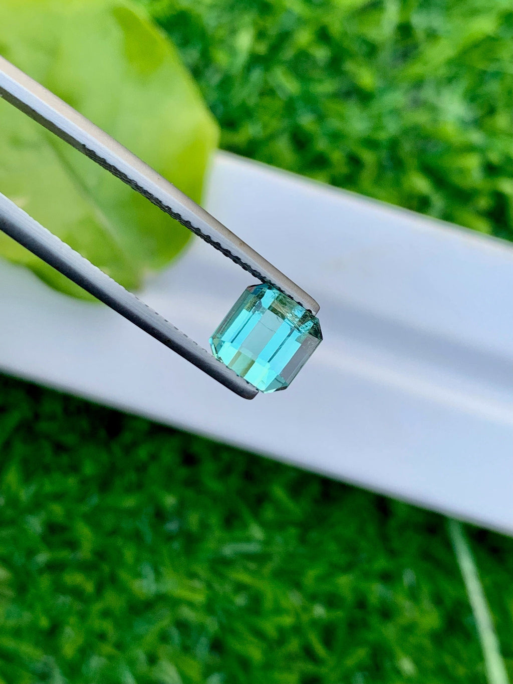 Ice Blue Tourmaline Gemstone: Square Cut, 2.05 CT, October Birthstone
