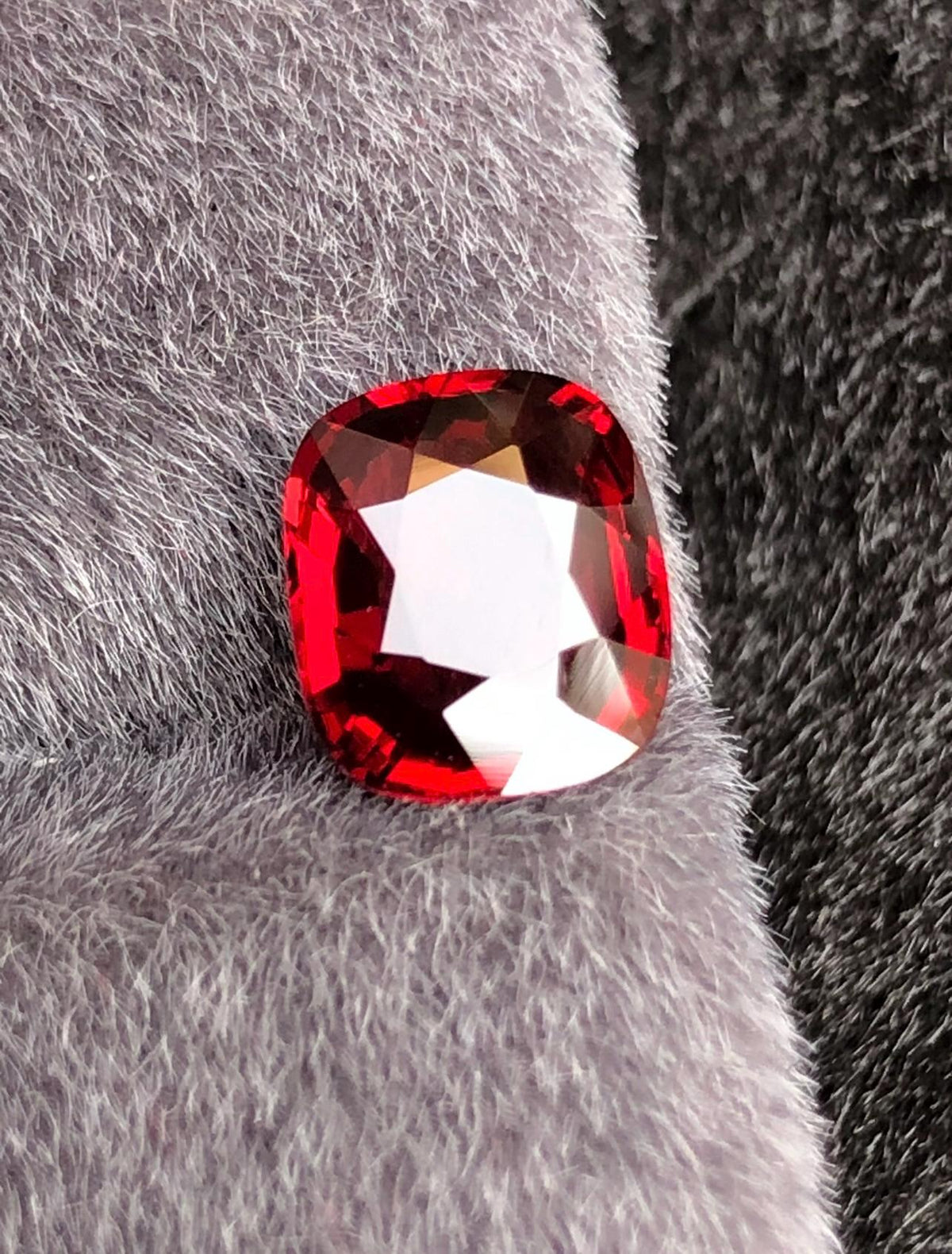 Vivid Red Spinel 2.09 ct Step Cushion Cut - Burma Gemstone Loose Stone