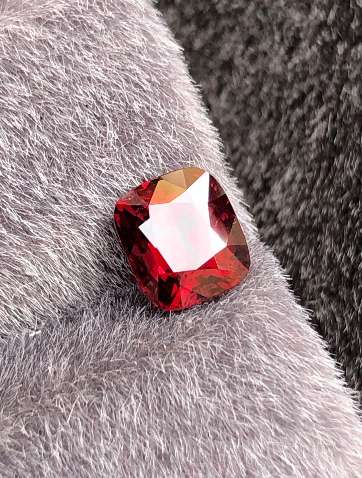 Vivid Red Spinel 1.73ct  Radiant Cushion Cut - Burma Gemstone Loose Stone