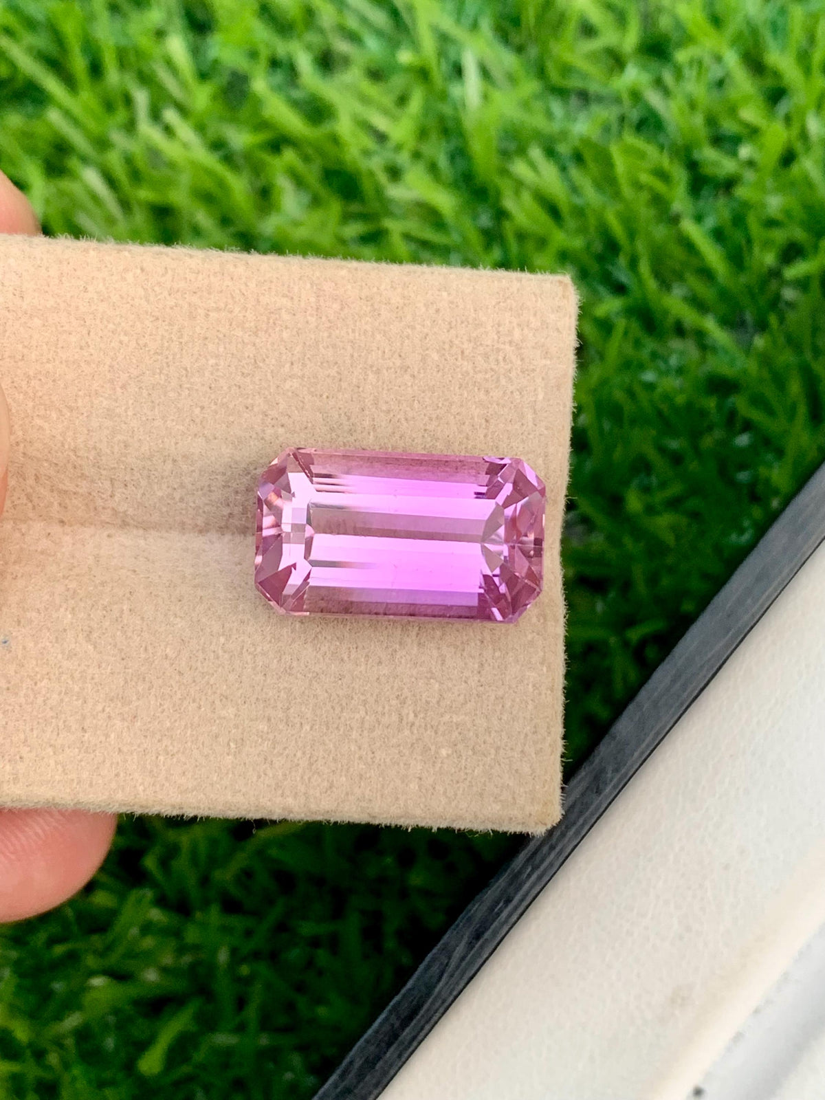 Vivid Pink Kunzite Gemstone: 11.05ct Emerald Cut, Afghanistan Origin