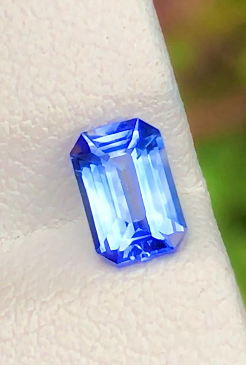 Blue Sapphire 1 ct Emerald Octagonal Cut Madagascar