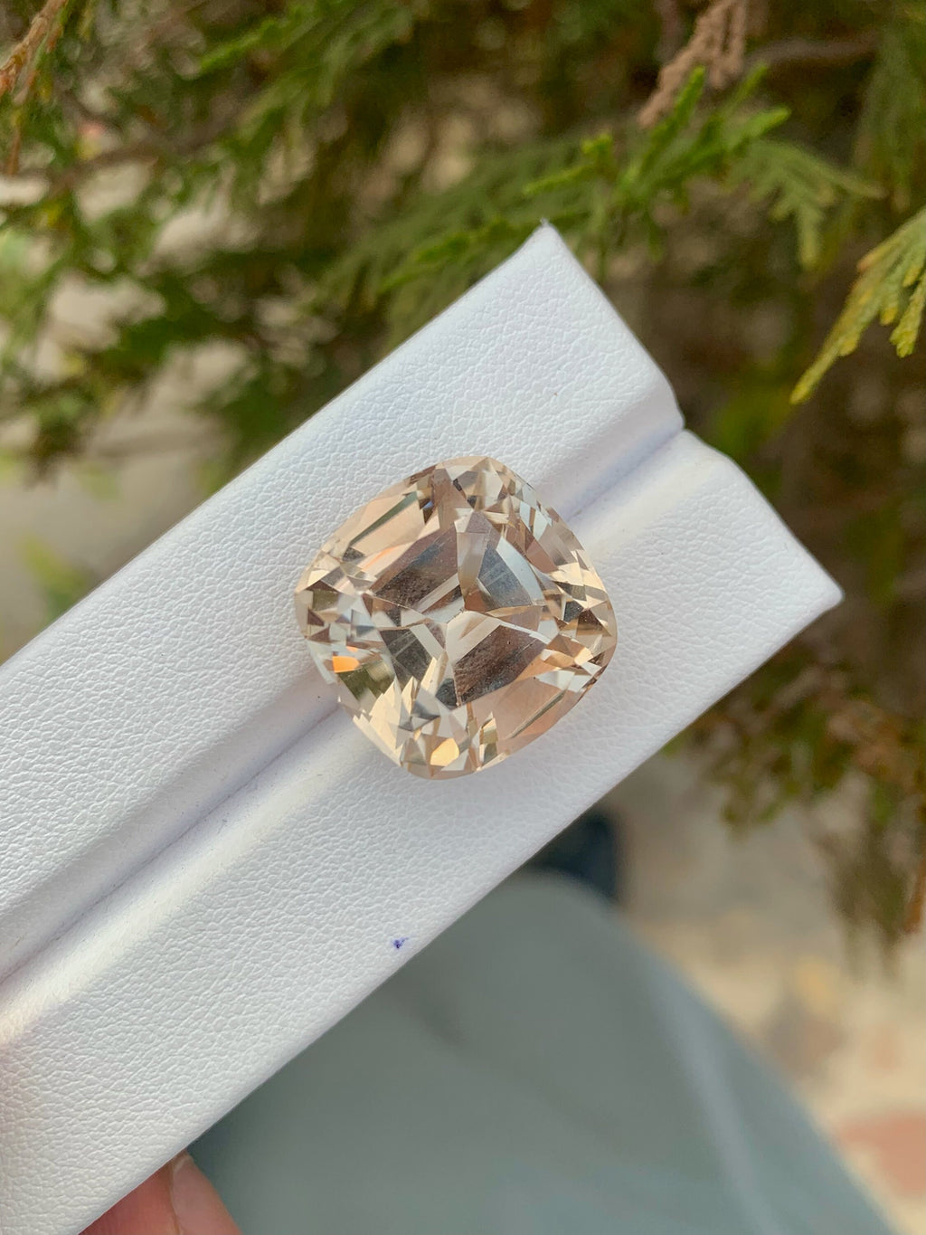 Unheated Yellow Topaz Loose Gemstone: 27.85 CT Faceted Cushion Cut
