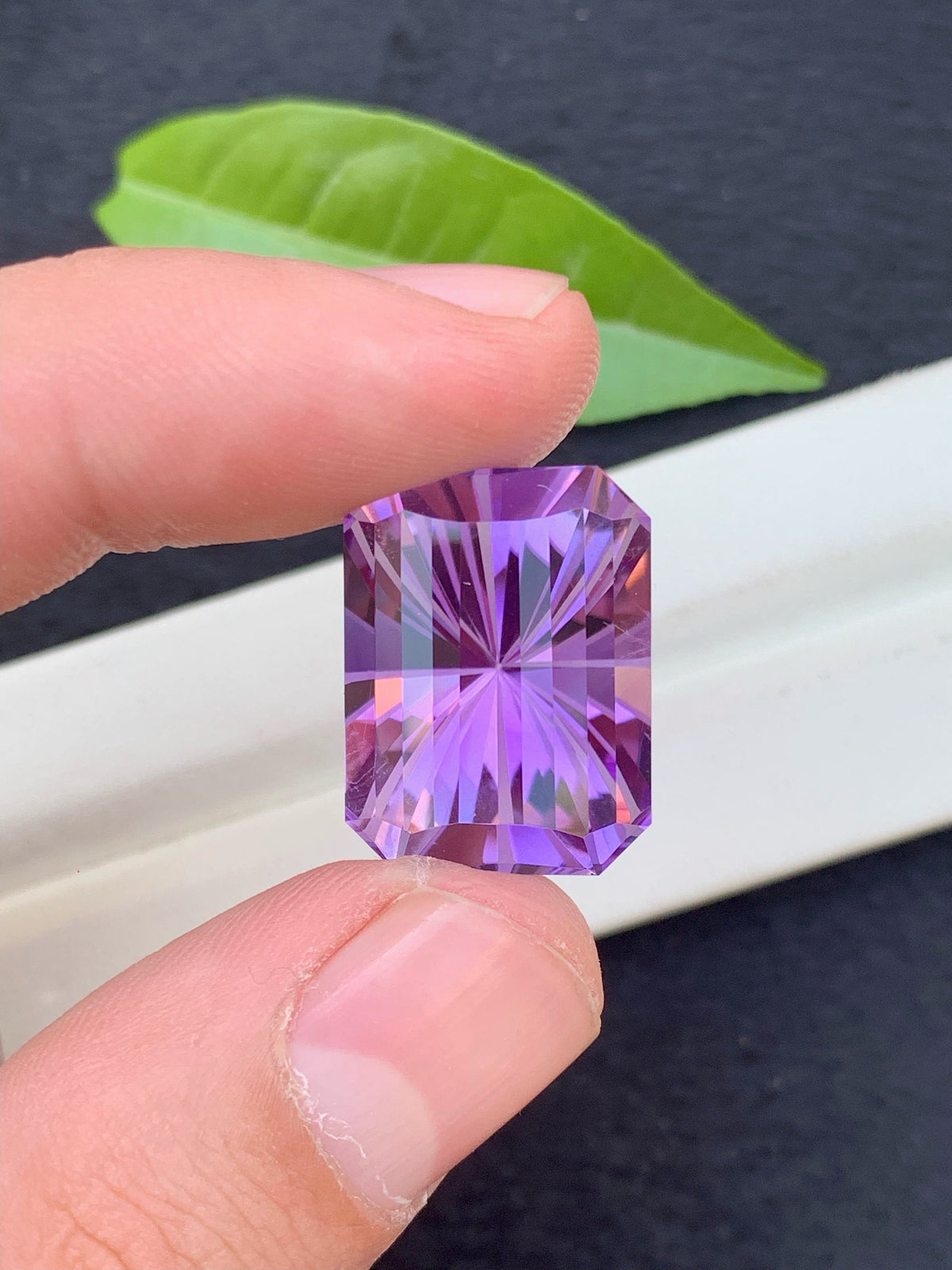 Pink Purple Amethyst Gemstone: Custom Cut Loose Gem (37 CT)