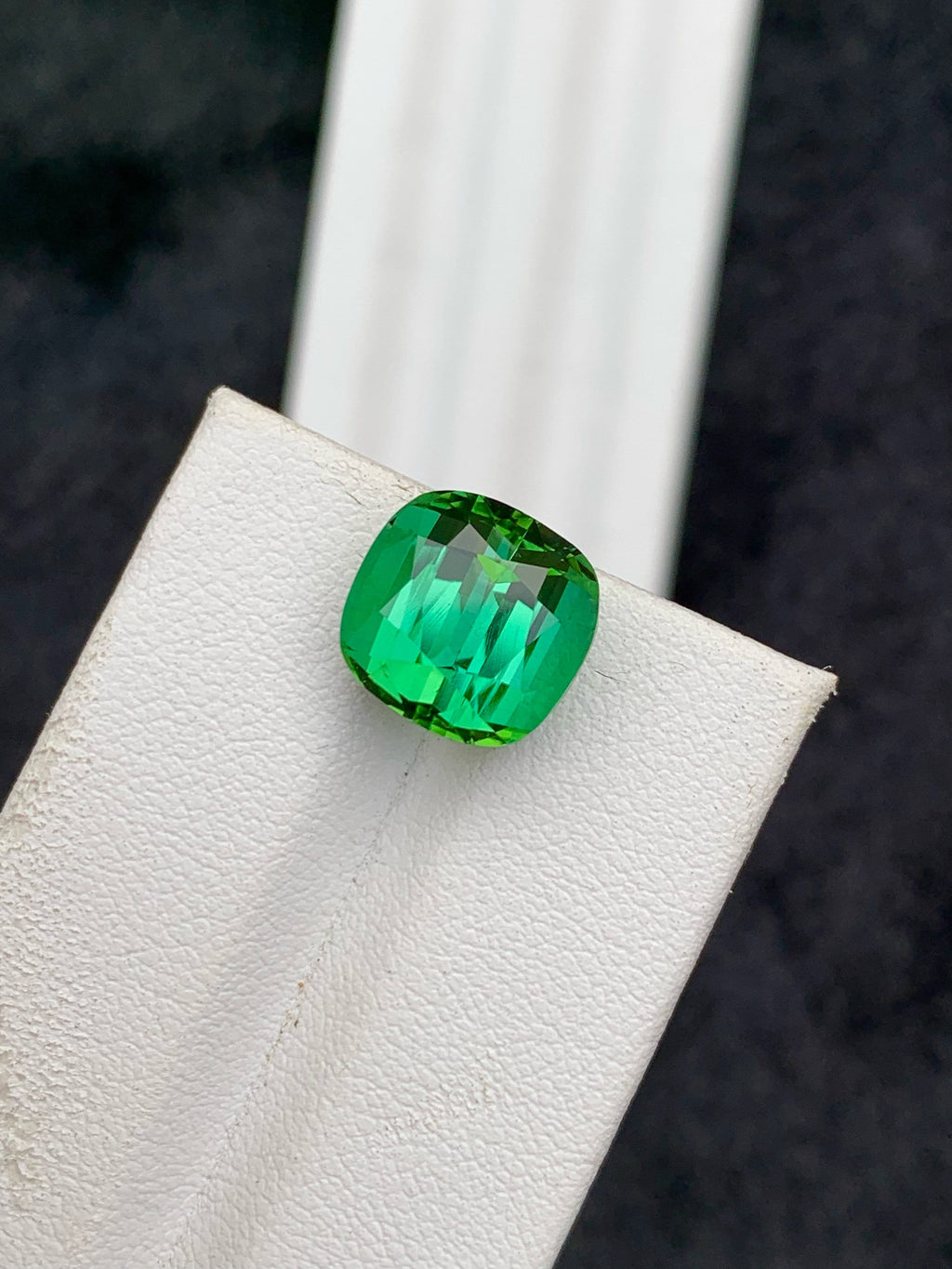 Blue Green Tourmaline Gemstone: Cushion Cut, 8.15 Carat