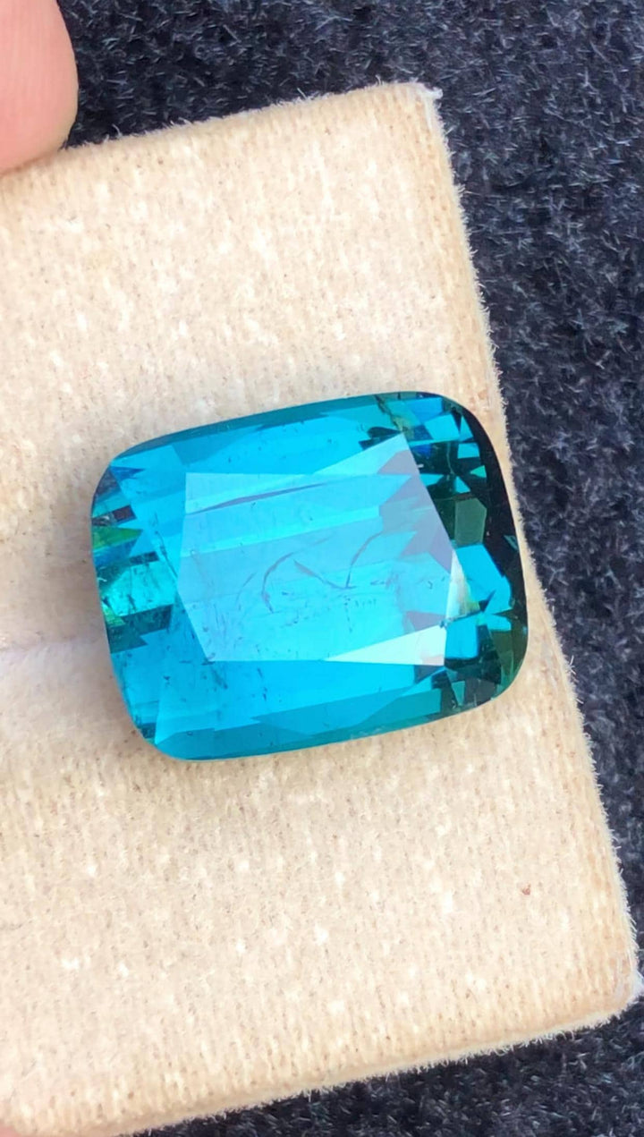 Blue Tourmaline 9.85 Carat Cushion Cut – Afghanistan Gemstone