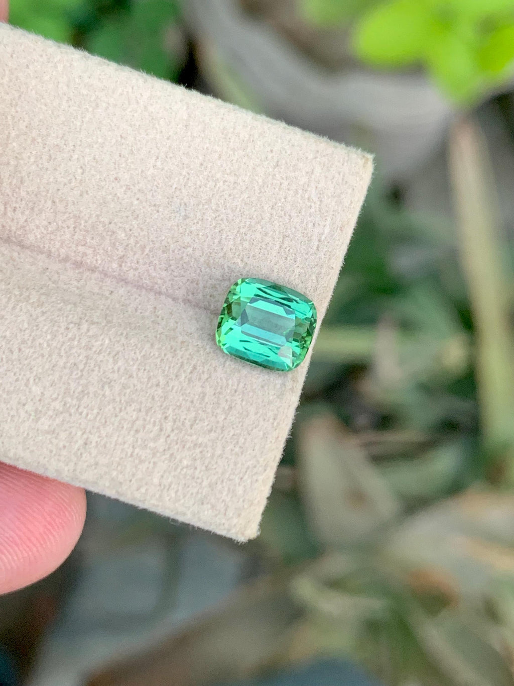 1.90 CT Natural Blue Green Tourmaline Gemstone: Cushion Cut Ring Stone