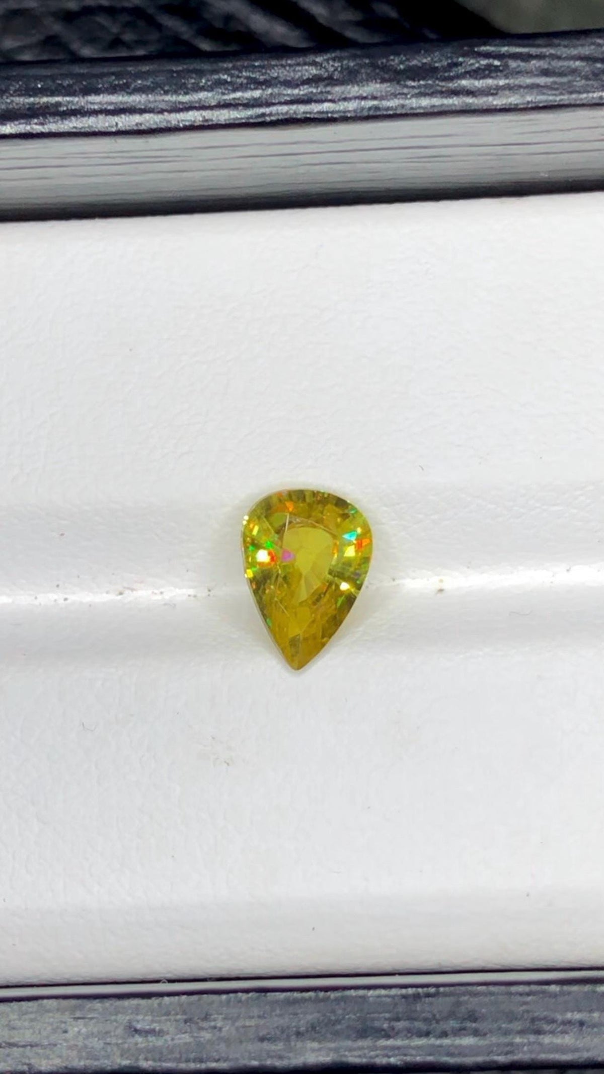 Pear Shape Sphene Gemstone: Natural Faceted Titanite, 1.30 CT