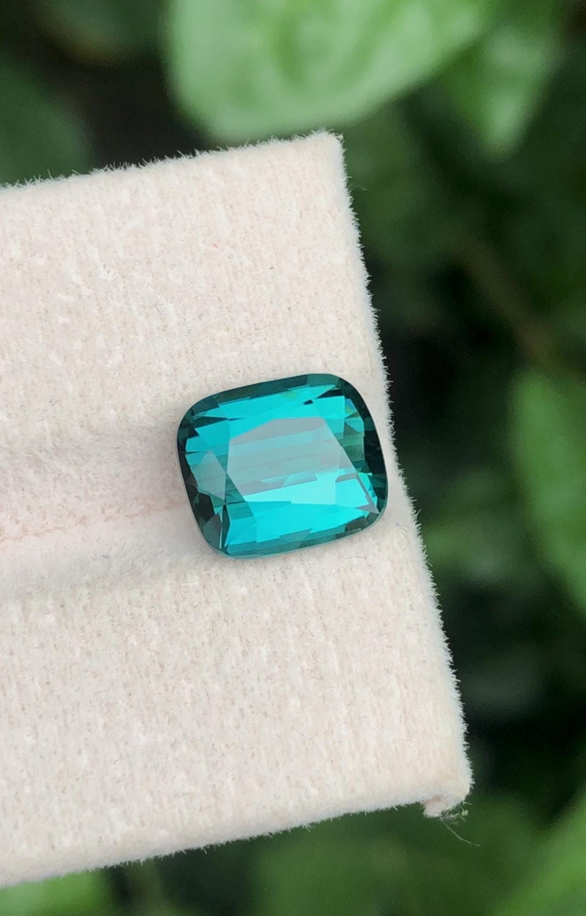 Natural Blue Lagoon Tourmaline Cushion Cut – 4.10 Carat from Afghanistan Facated tourmaline gemstone