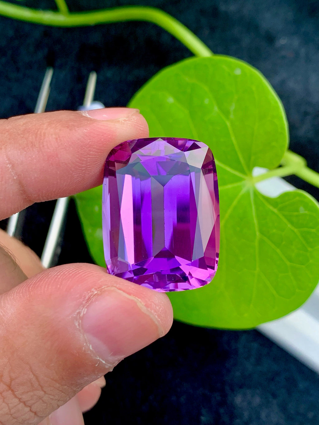 Natural Purple Amethyst Stone: 40.90 CT Cushion Cut Gemstone