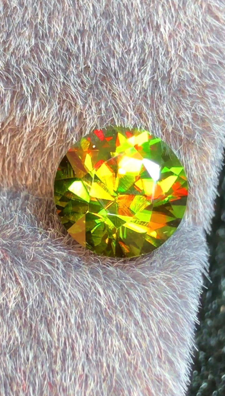 Green Sphene 2.15 ct Round Cut Green Gemstone from Skardu Pakistan