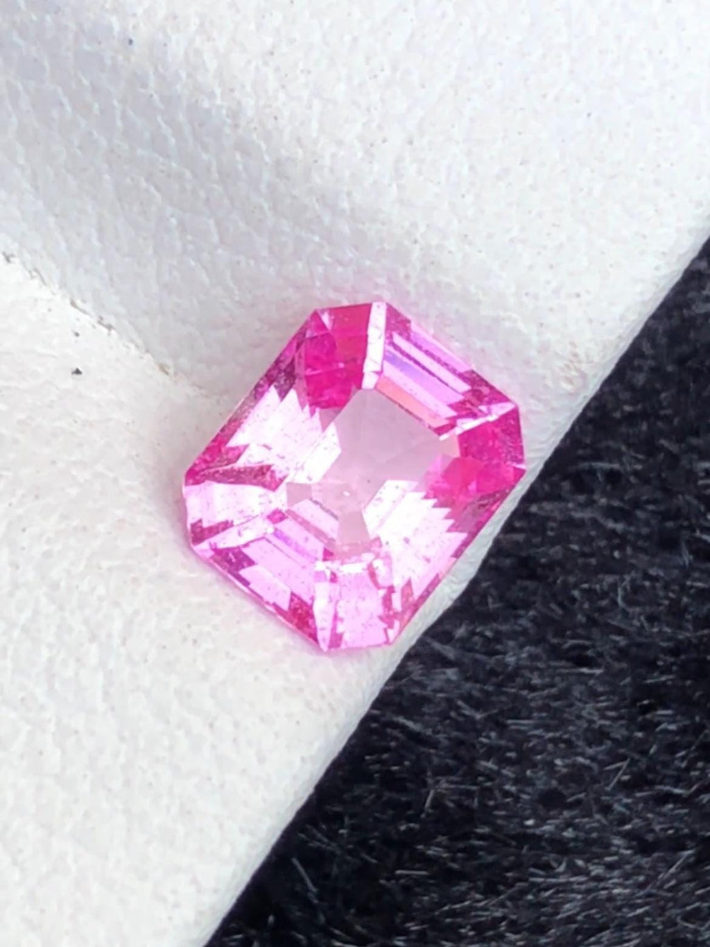 Pink Sapphire 1.24 ct Asscher Cut – No Heat Pink Gem from Sri Lanka