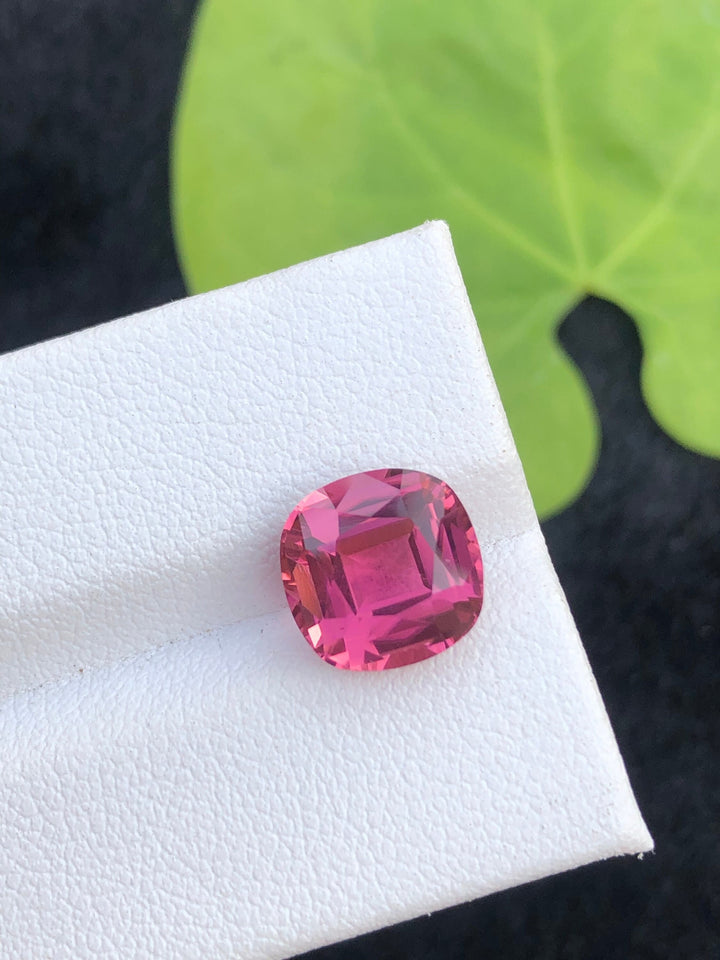 Natural Pink Tourmaline Gemstone: 3.95 CT Cushion Cut, October Birthstone