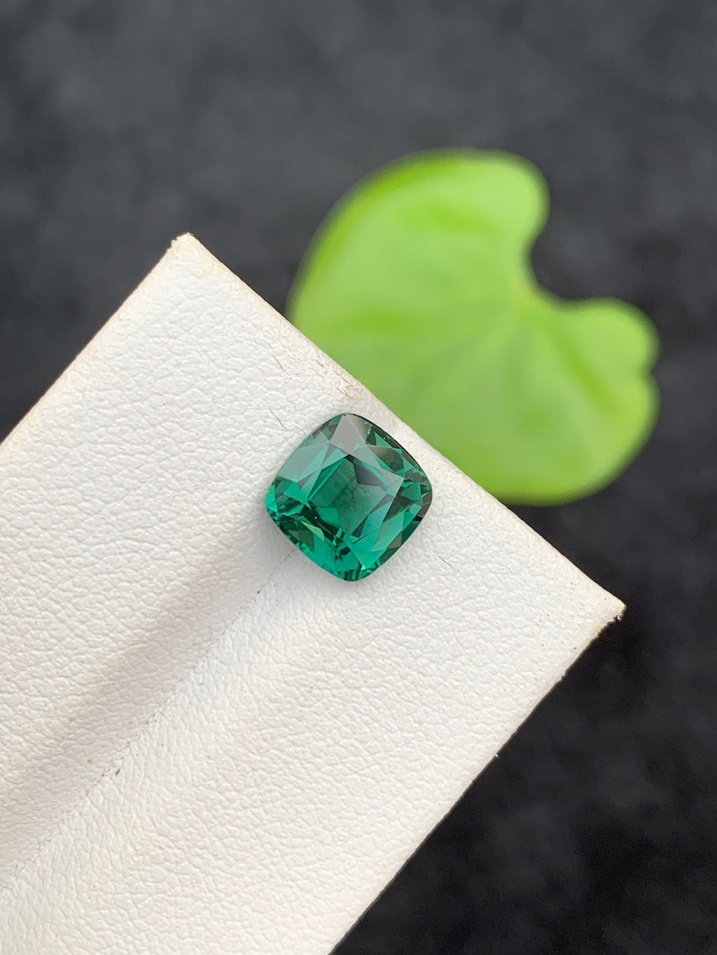 Bluish Green Tourmaline Loose Gemstone: Cushion Cut, 2.45 CT