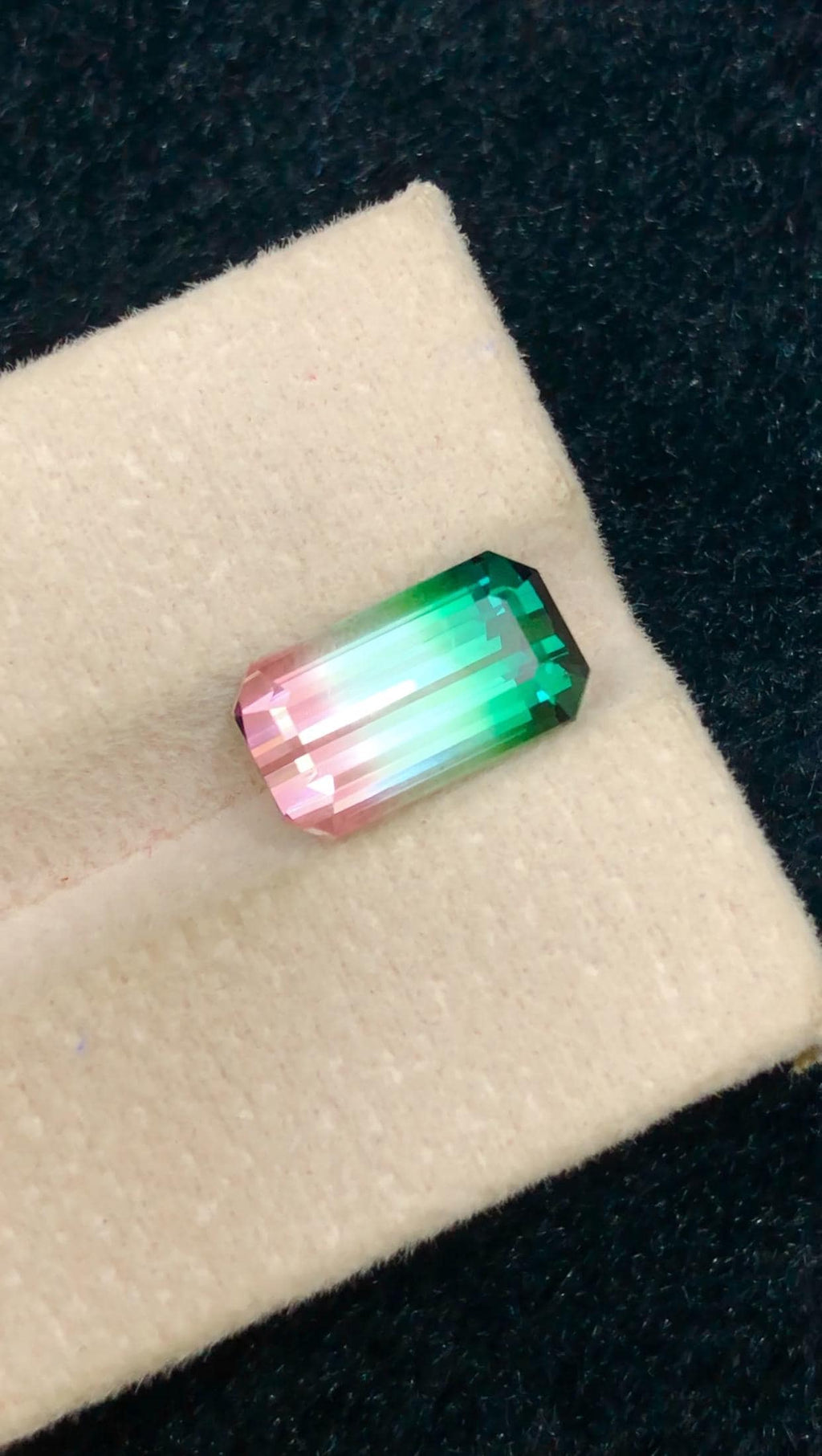Tri-Colour Tourmaline Gemstone – Italian Flag Colours, Emerald Cut – 4.35 Carats from Afghanistan