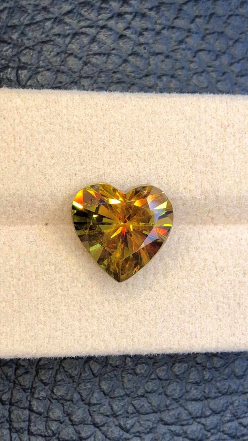 Heart Sphene Gemstone: 6.30 CT Greenish Yellow Titanite Stone
