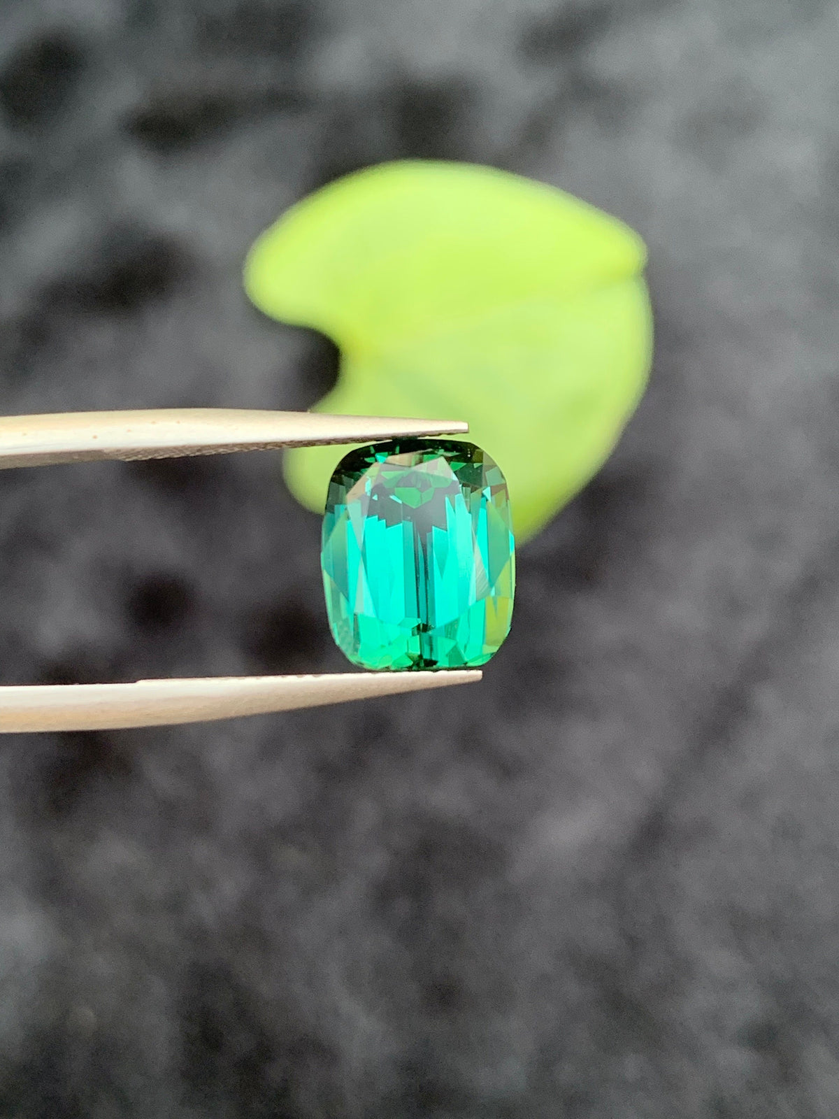 Bluish Green Tourmaline Gemstone: 4.60 CT Faceted Long Cushion Cut