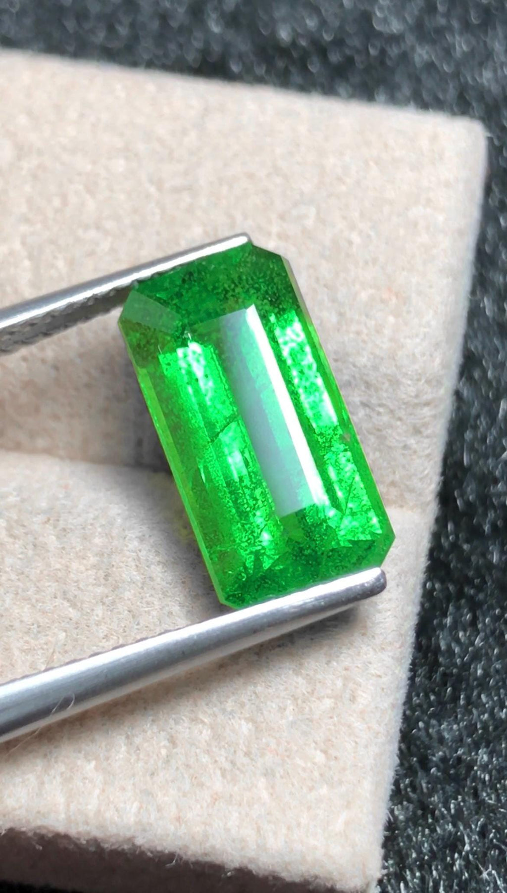 Tsavorite Garnet 4.38 ct Emerald Cut – Vivid Green Garnet from Tanzania