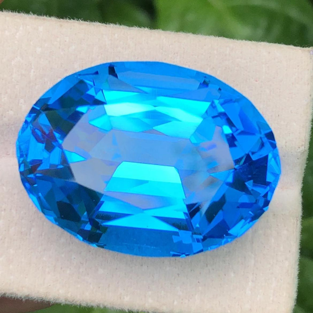 Blue Topaz 70ct Oval Cut – Electric Blue from Skardu Pakistan, 28x21x15mm