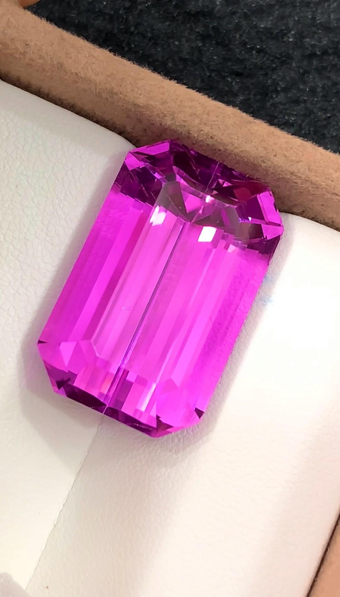 Pink Kunzite 59.25 Carat Emerald Cut Loose Gemstone from Afghanistan