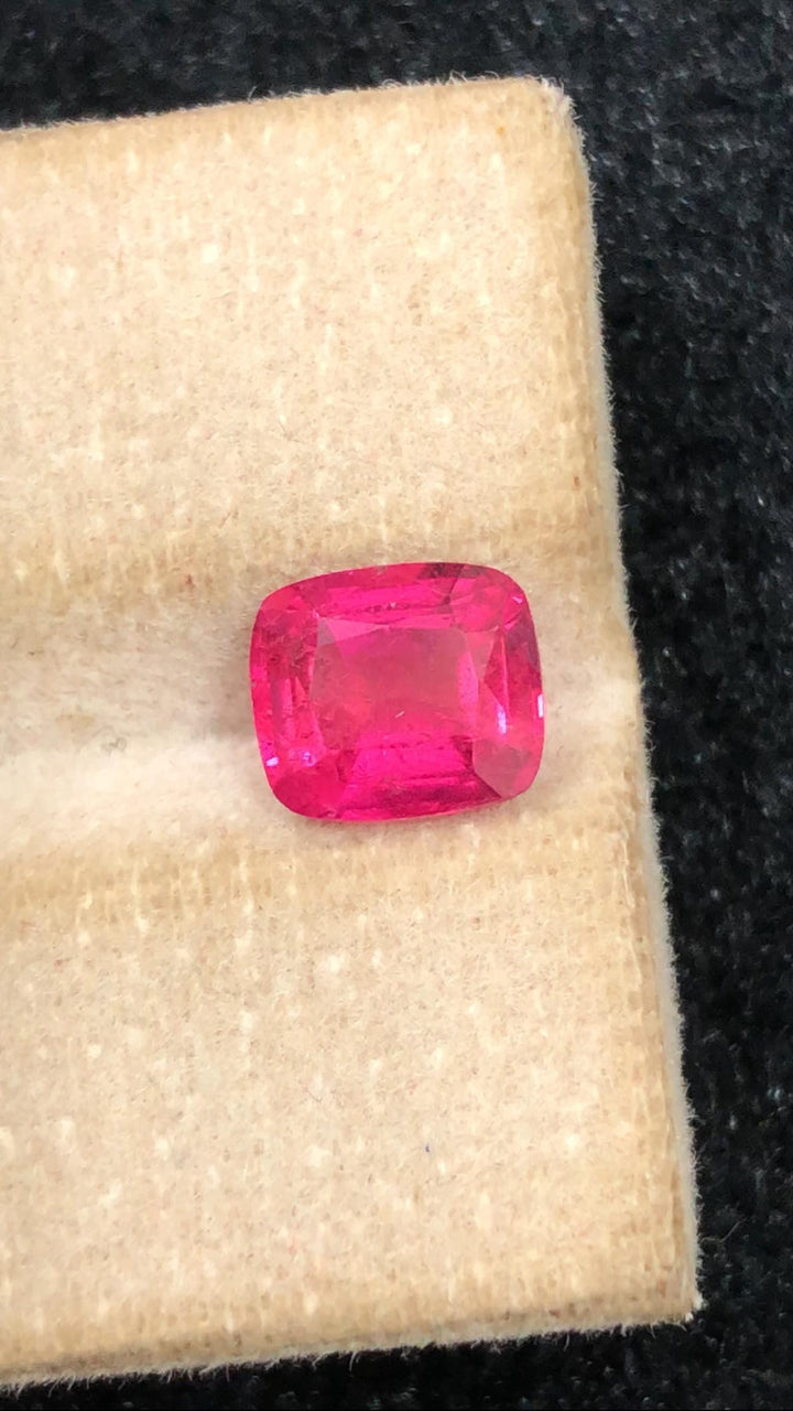Pink Rubellite 1.70ct Cushion Cut Loose Gemstone from Afghanistan