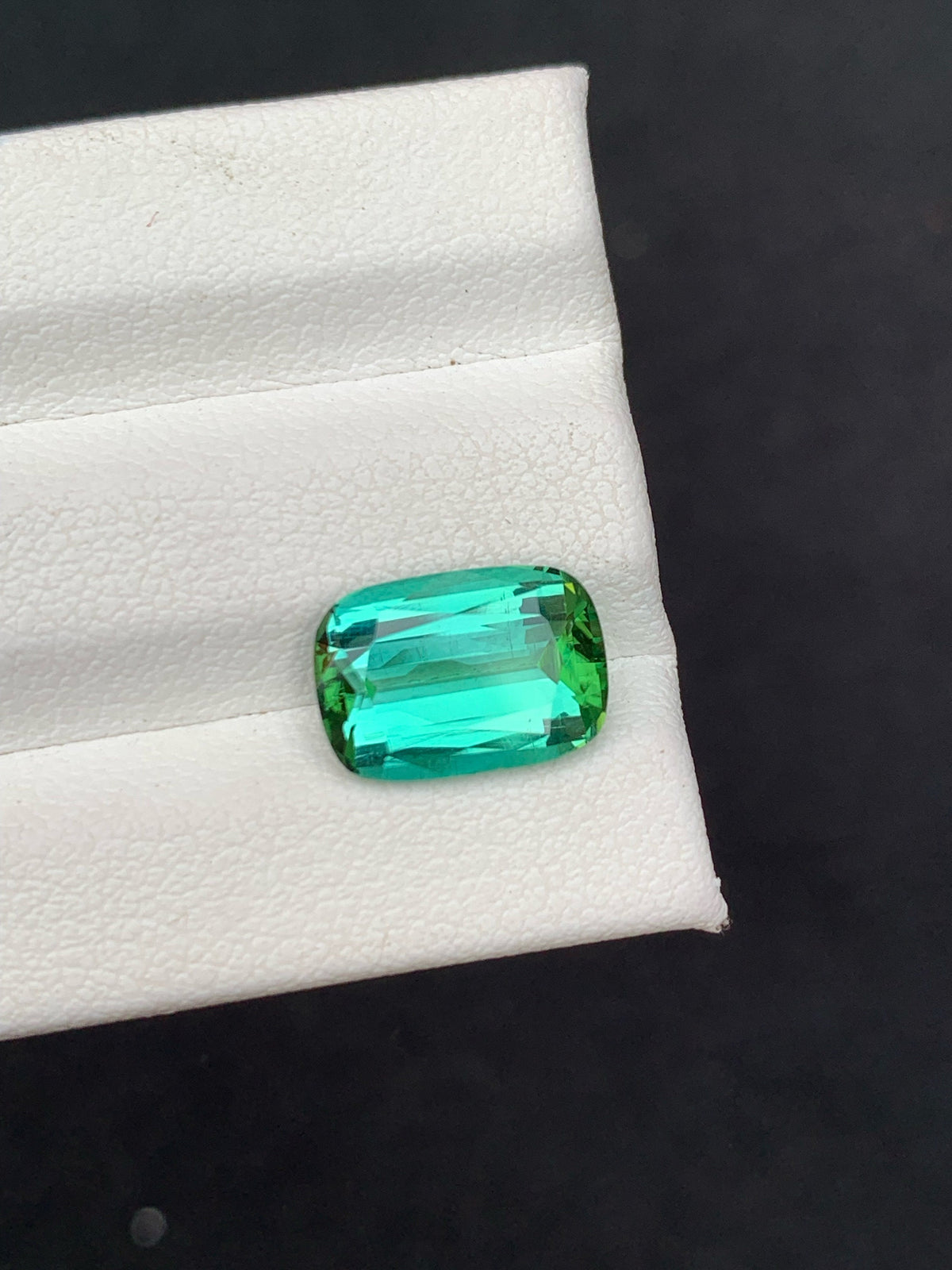 Natural Green Tourmaline Gemstone: Cushion Cut, Afghanistan Origin (11x7x4 MM)