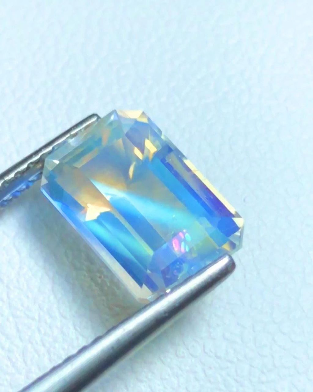 Rainbow Moonstone 3.29ct Emerald Cut Loose Gemstone – Madagascar