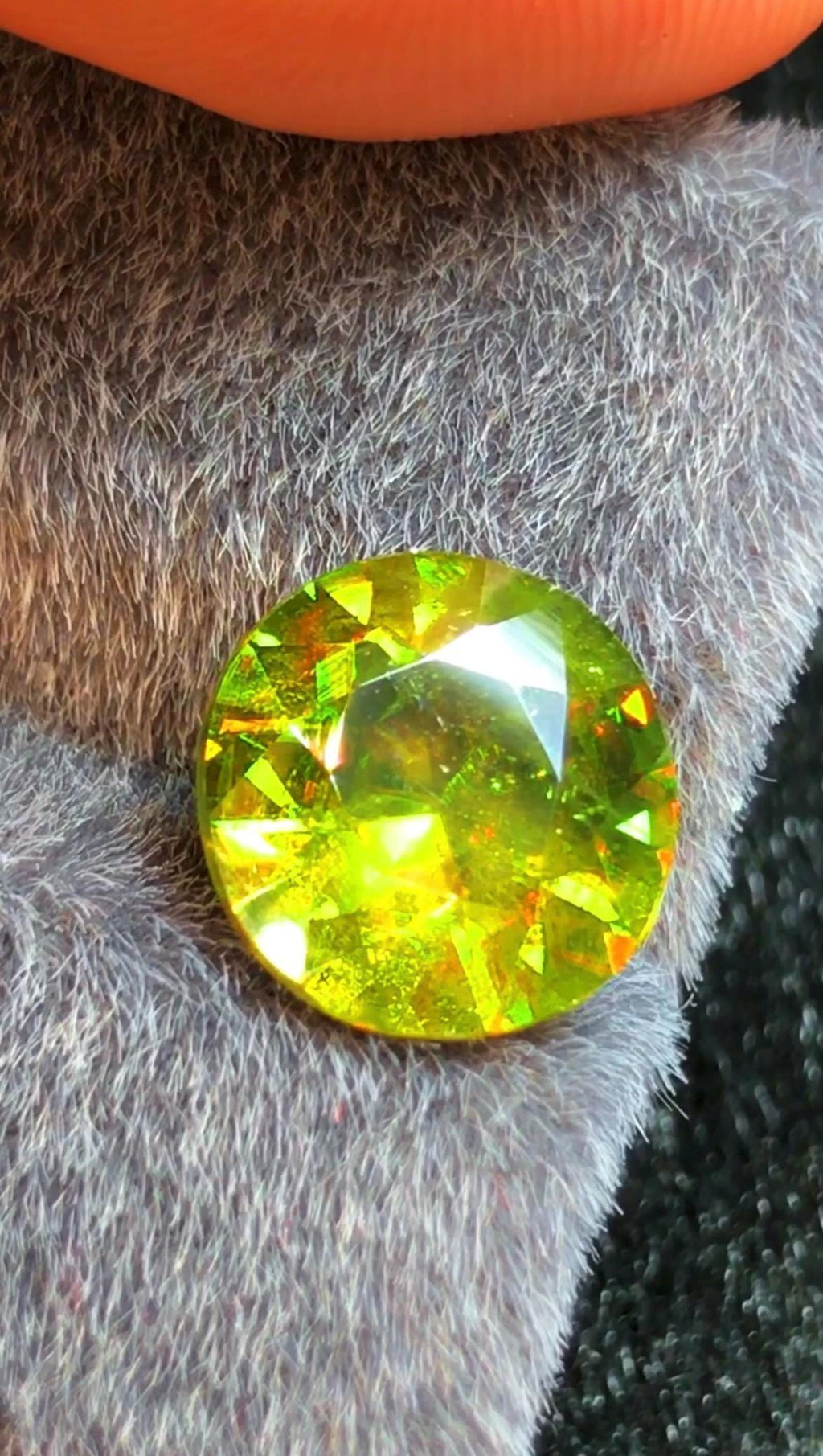 Green Sphene 3.20 ct Round Cut Green Gemstone from Skardu Pakistan