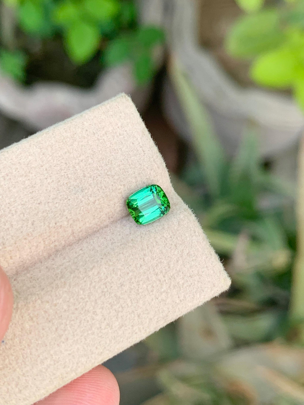 Cushion Cut Bluish Green Tourmaline Gemstone: 0.95 CT Loose Ring Stone