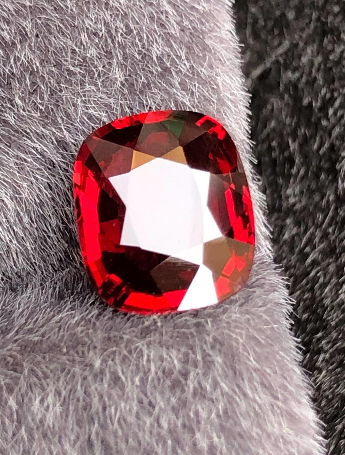 Vivid Red Spinel 2.09 ct Step Cushion Cut - Burma Gemstone Loose Stone