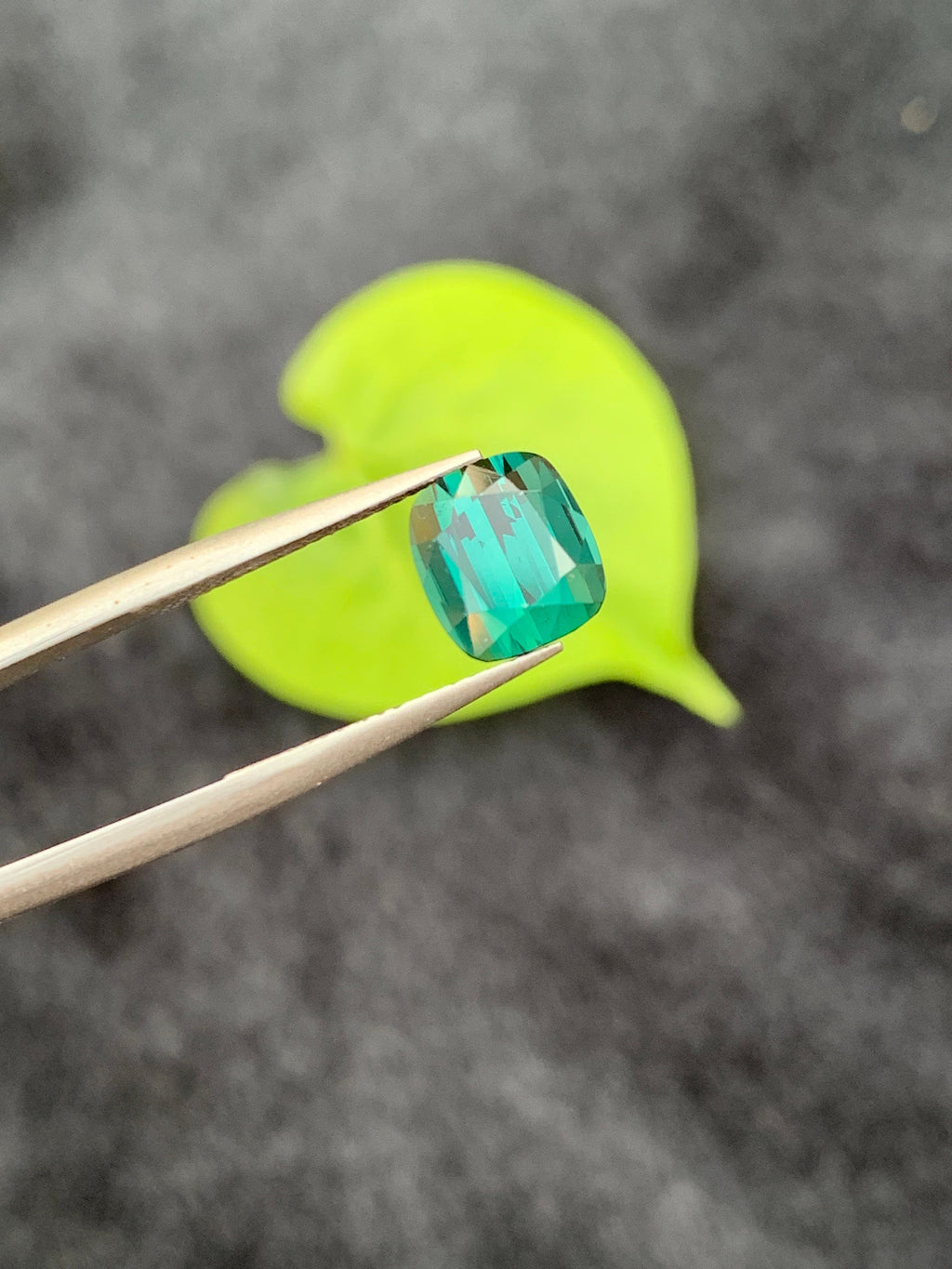 2.55 CT Bluish Green Tourmaline Gemstone: Cushion Cut, Afghanistan