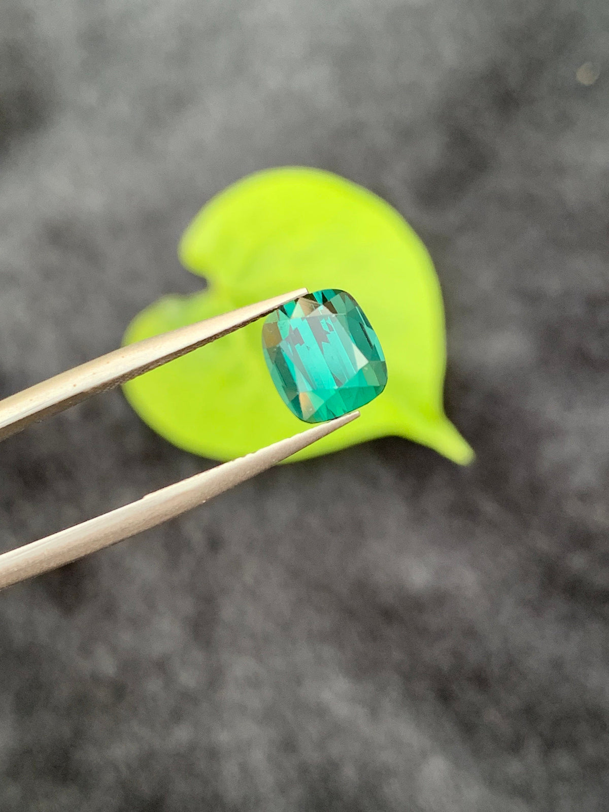 2.55 CT Bluish Green Tourmaline Gemstone: Cushion Cut, Afghanistan