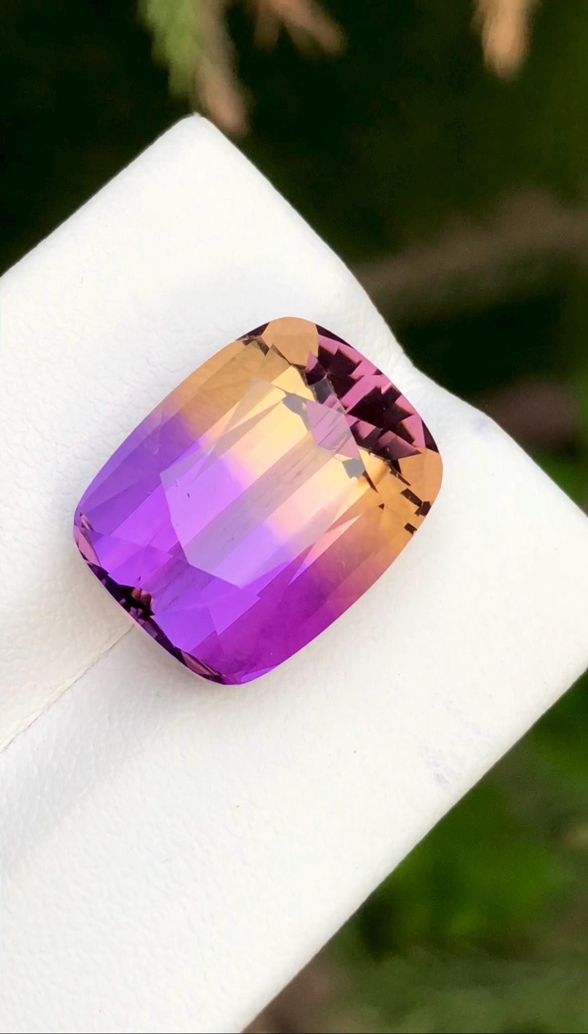 Bi-Color Ametrine 14.55 Ct Cushion Cut – Gemstone from Brazil