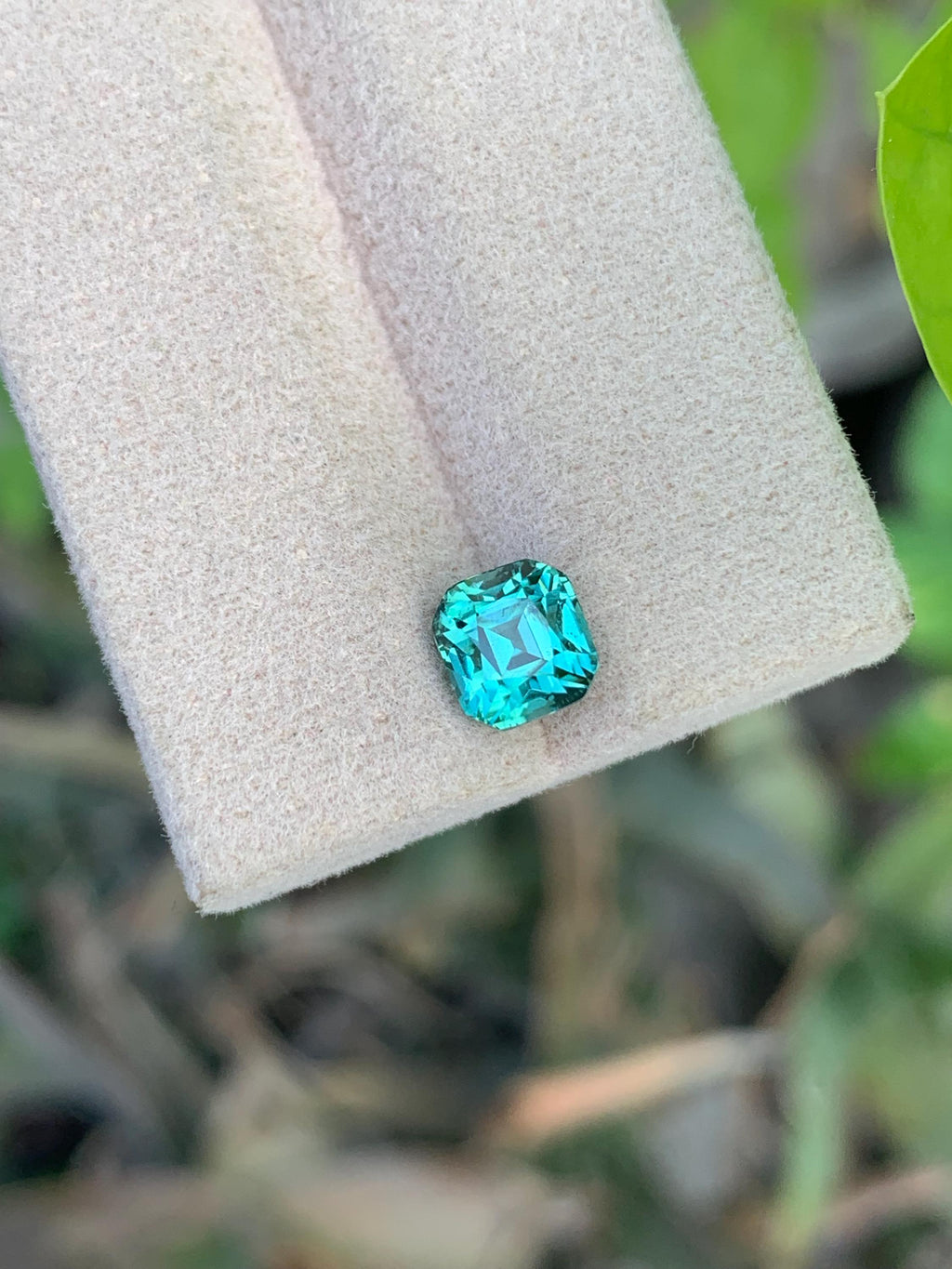 1.70 CT Cushion Cut Lagoon Tourmaline Gemstone: Afghanistan Origin