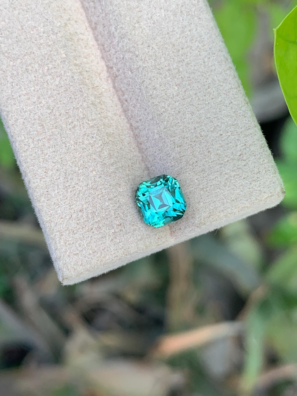 1.70 CT Cushion Cut Lagoon Tourmaline Gemstone: Afghanistan Origin