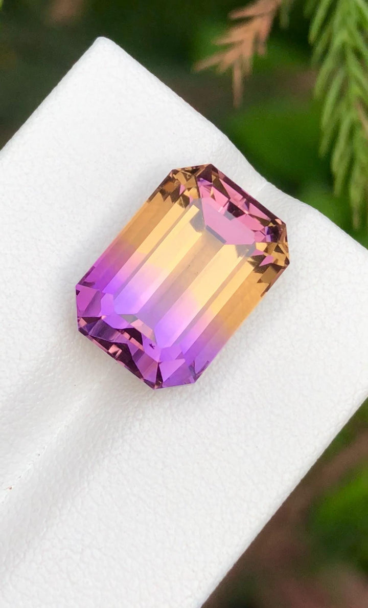 Ametrine 10.80 ct Emerald Cut • Bi-Color Gemstone from Bolivia