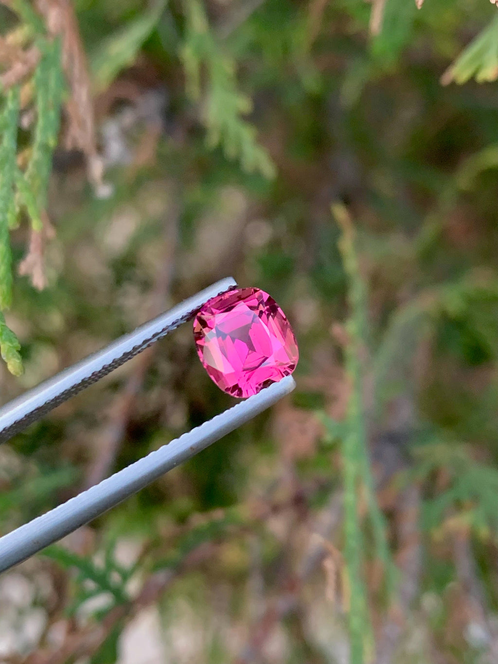 Natural Pink Tourmaline Gemstone: 2.00 CT Cushion Cut, Afghanistan Origin