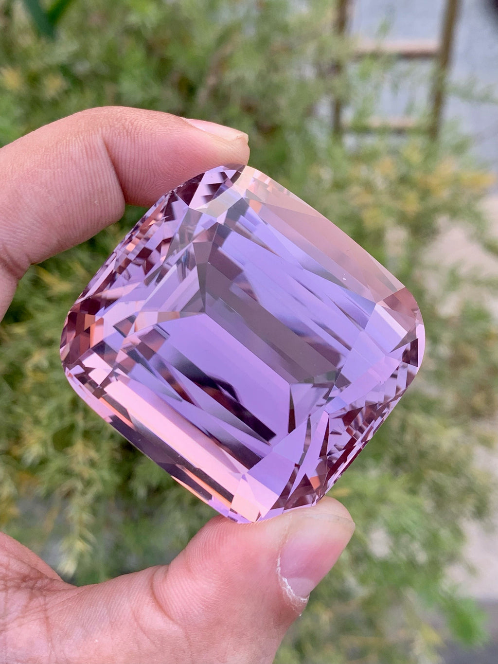 Peach Pink Kunzite Gemstone: 524 CT Cushion Cut, Flawless