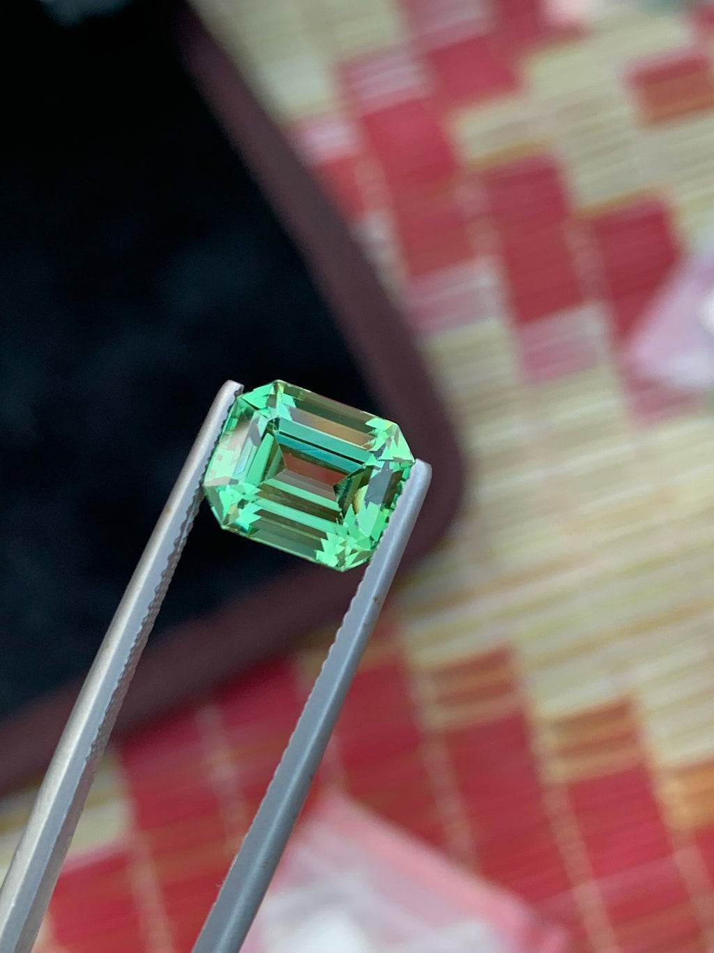 Emerald Cut Green Tourmaline Gemstone: Bluish Green Jewelry Stone, 3.70 CT