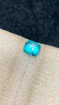 Neon Blue Tourmaline Stone: 0.65 CT Cushion Cut Gemstone