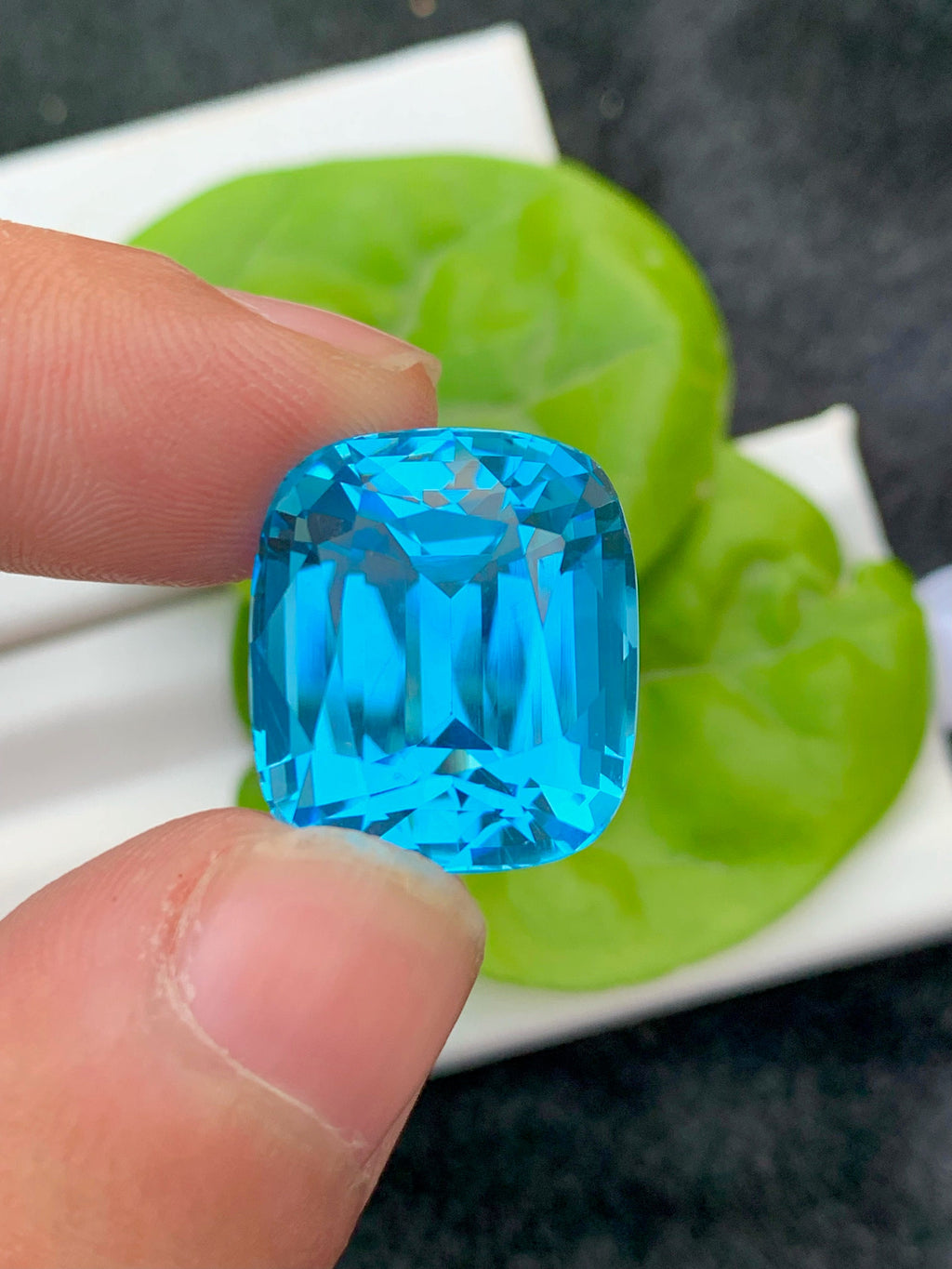 33.90 Ct Cushion Cut Swiss Blue Topaz: Loose Gemstone