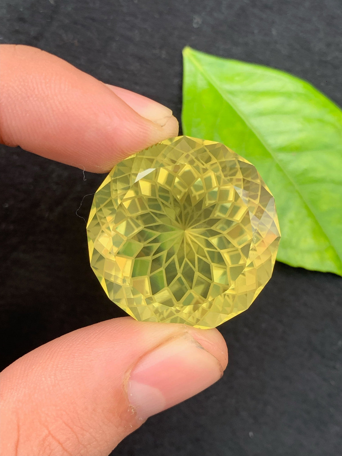 Flower Cut Citrine Gemstone: Natural Yellow Faceted Stone, 100 CT