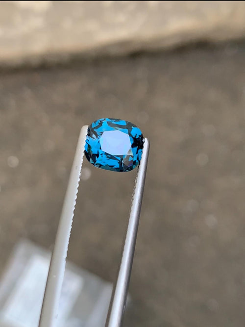 2.50 Carat Cobalt Spinel Gem: Vivid Blue Cushion Cut, Sri Lanka