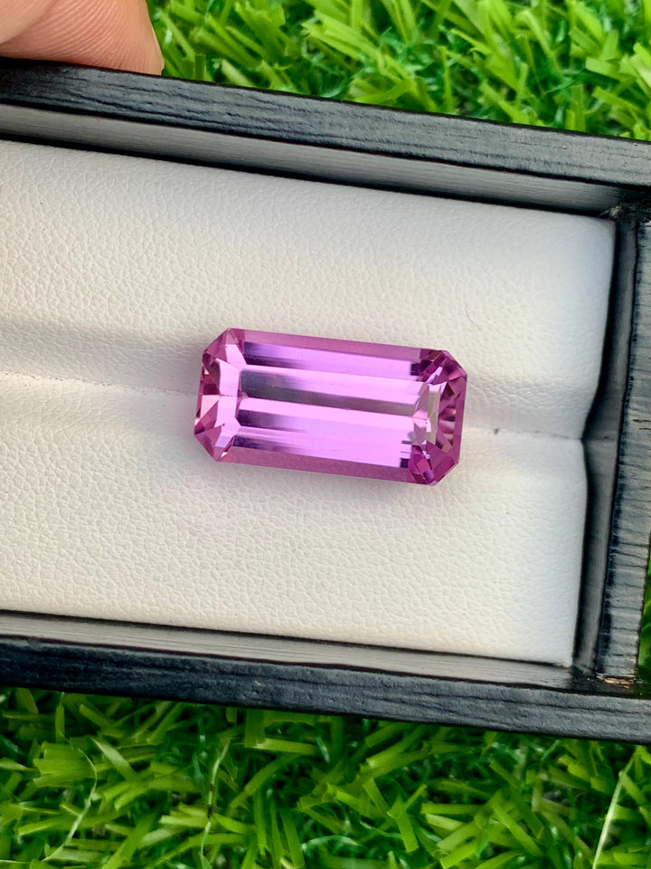 Deep Pink Kunzite Gemstone: 18.80 CT Emerald Cut, Afghanistan