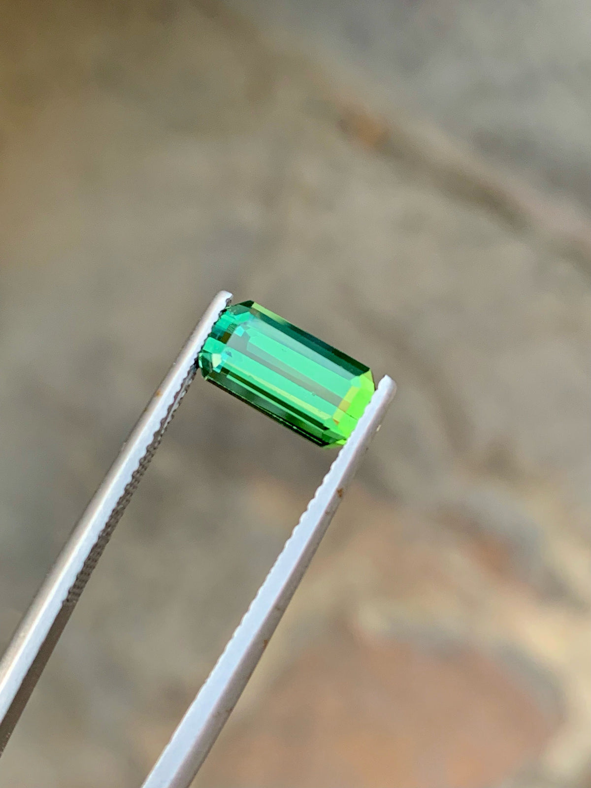 Mint Green Tourmaline Gemstone: Emerald Cut, Flawless, 2.40 CT
