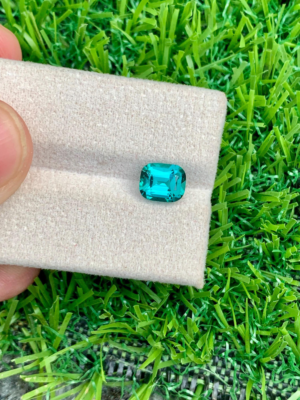 Lagoon Tourmaline Gemstone: 1.65 CT Cushion Cut Ring Stone