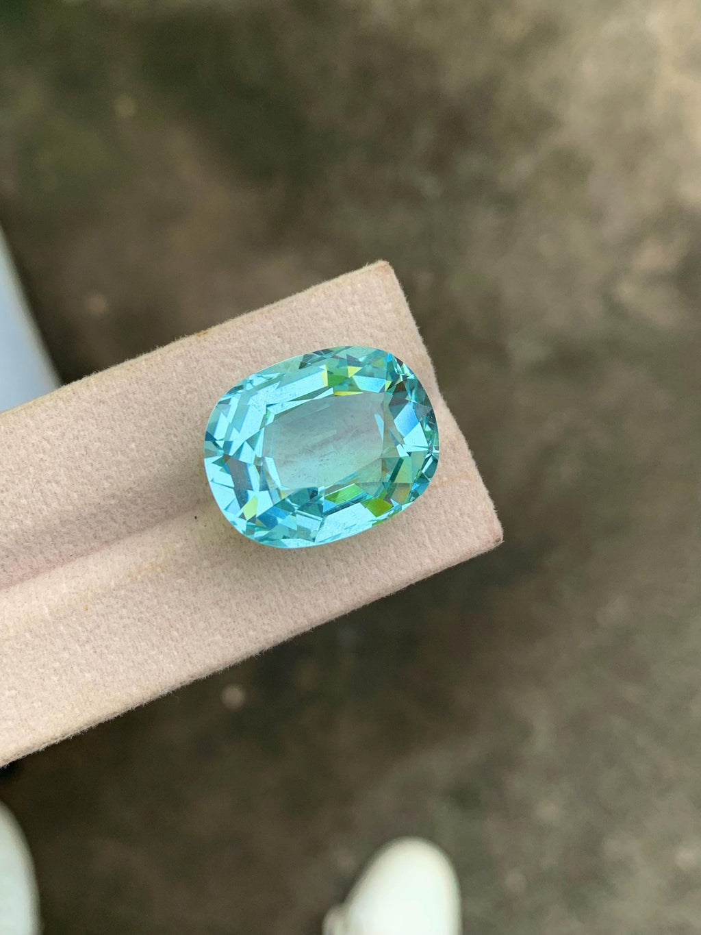 31.69 Carat Aquamarine Gemstone: Cushion Cut, Blue Beryl From Brazil
