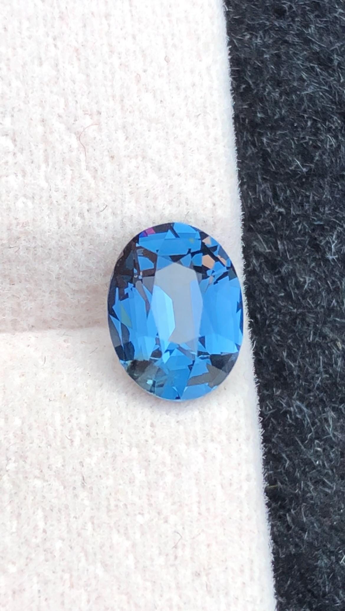 Cobalt Spinel 1.45 ct Oval Cut Blue Gemstone Tanzanian With Certificate