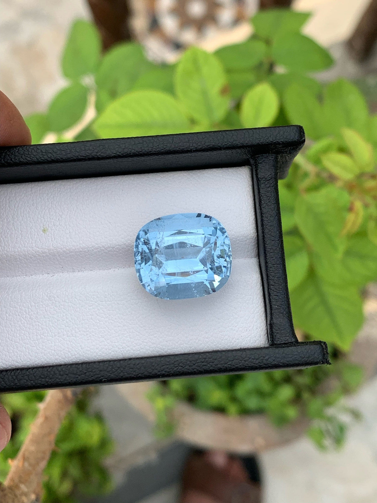 Santa Maria Aquamarine Beryl Gemstone: Pastel Blue Fancy Cut, 18.25 Carats