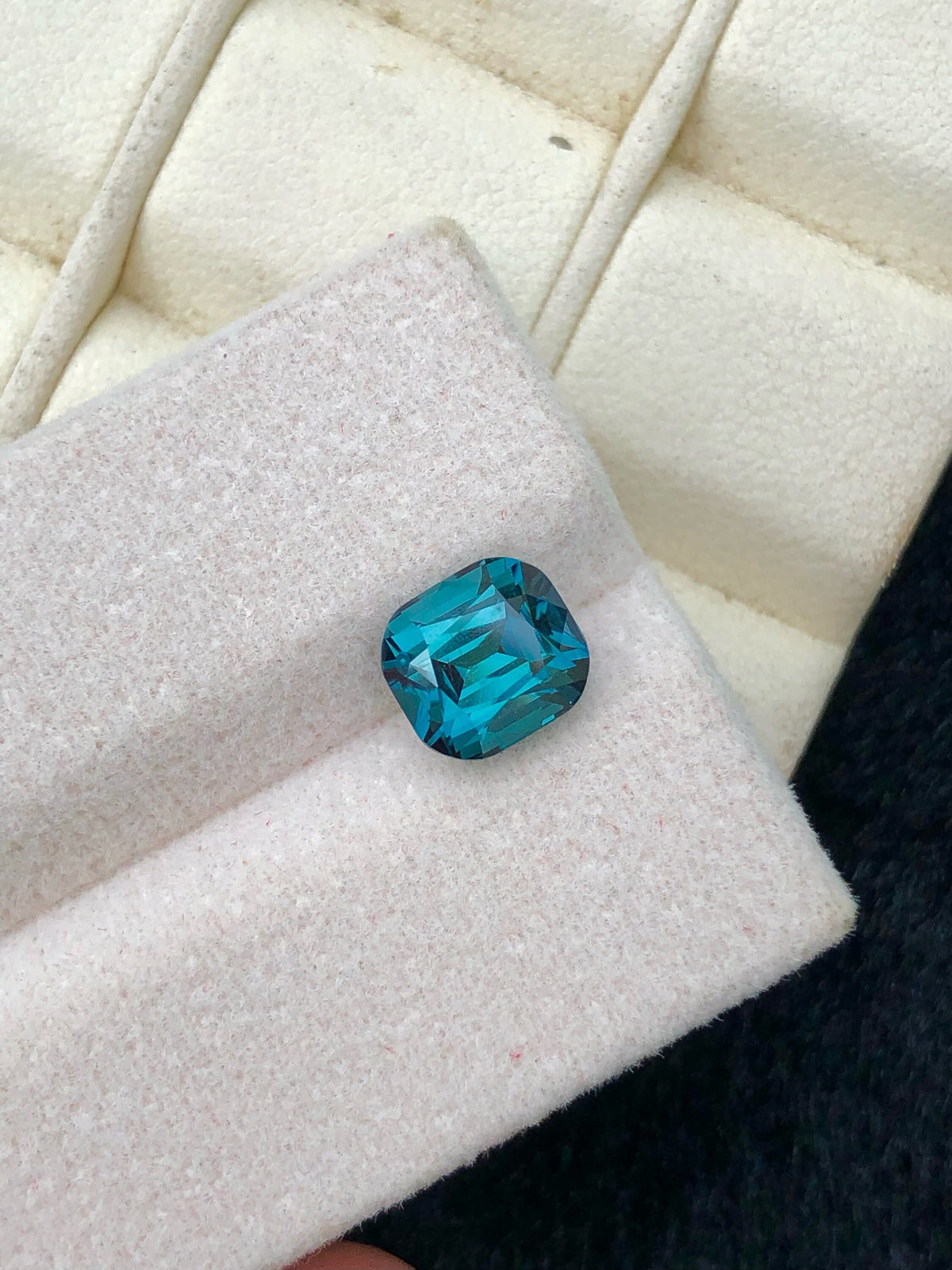 Lagoon Blue Tourmaline Gemstone: Natural Cushion Cut, 2.20 CT