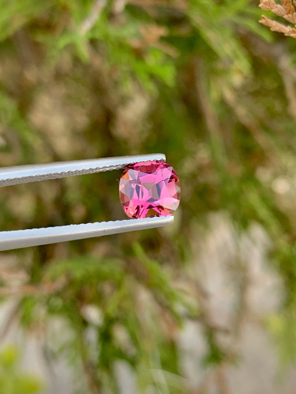 Faceted Pink Tourmaline Stone: 2.00 CT Cushion Cut Gemstone